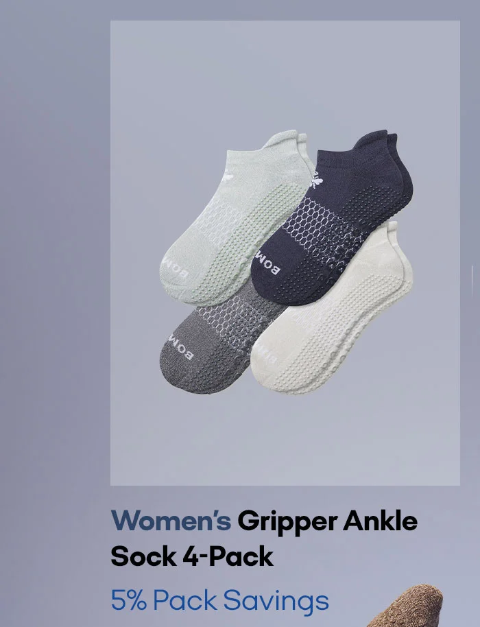 Women's Gripper Ankle Sock 4-Pack 5% Pack Savings