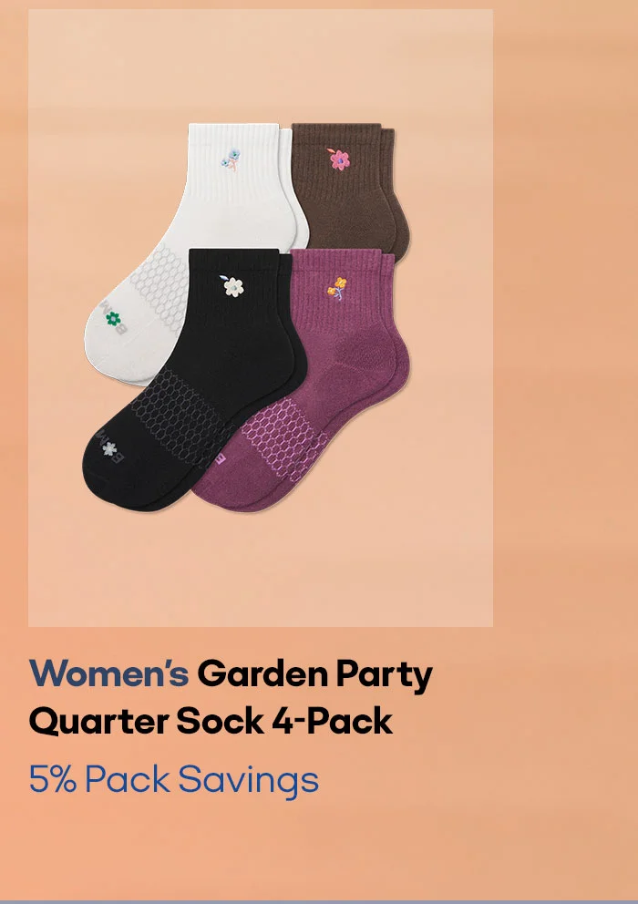 Women's Garden Party Quarter Sock 4-Pack 5% Pack Savings