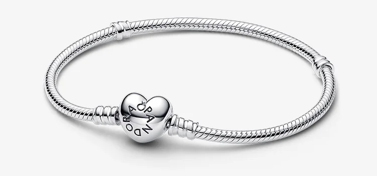 Pandora Moments Heart Clasp Snake Chain Bracelet