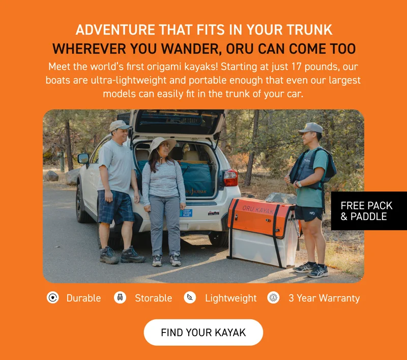 Deal of the Week! Get a FREE paddle + carrying pack ($318 value) with any kayak purchase! Deal of the Week! Get a FREE paddle + carrying pack ($318 value) with any kayak purchase!