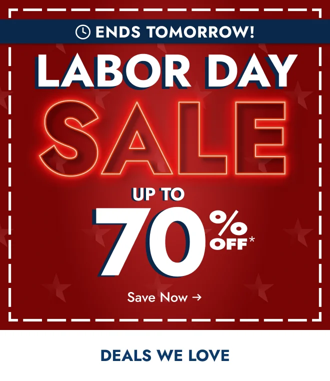 Up to 70% off ends tomorrow!
