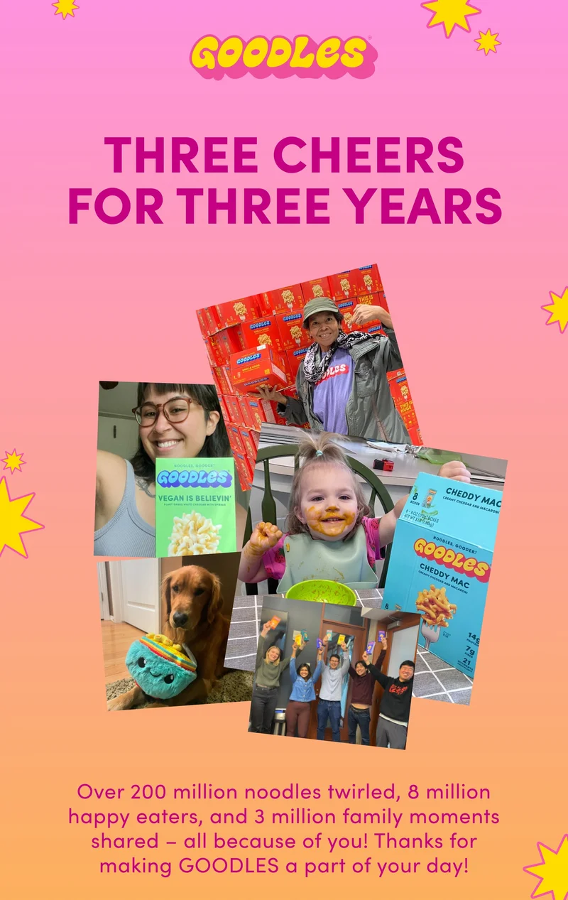 GOODLES | THREE CHEERS FOR THREE YEARS