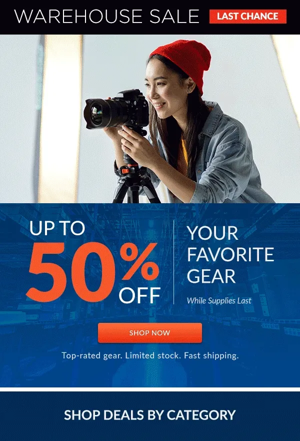 Warehouse Sale Last Chance | Up to 50% Off Your Favorite Gear