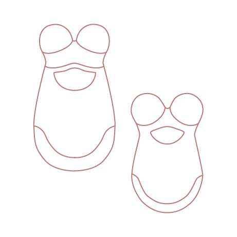Rose-colored outline of NuFACE Trinity + Mini