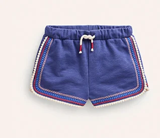 Pom Trim Jersey Shorts - Soft Starboard