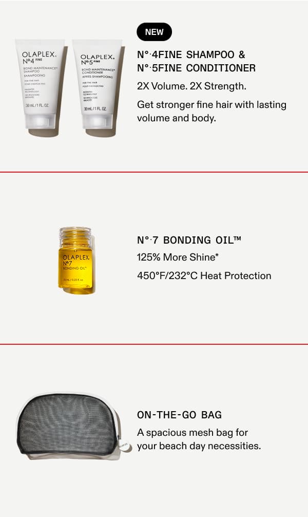 No.4Fine Shampoo + No.5Fine Conditioenr | No.7 Bonding Oil | On-The-Go Bag