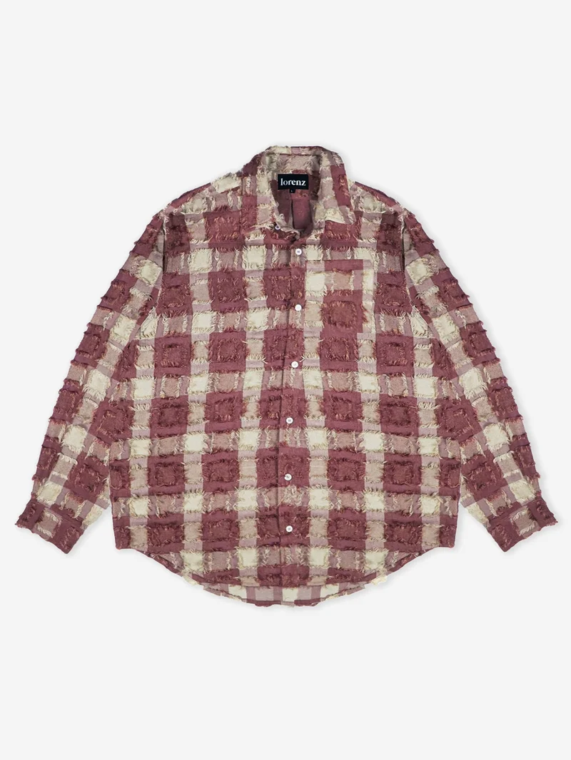 Image of Lorenz Checked Fringe Shirt - Brown