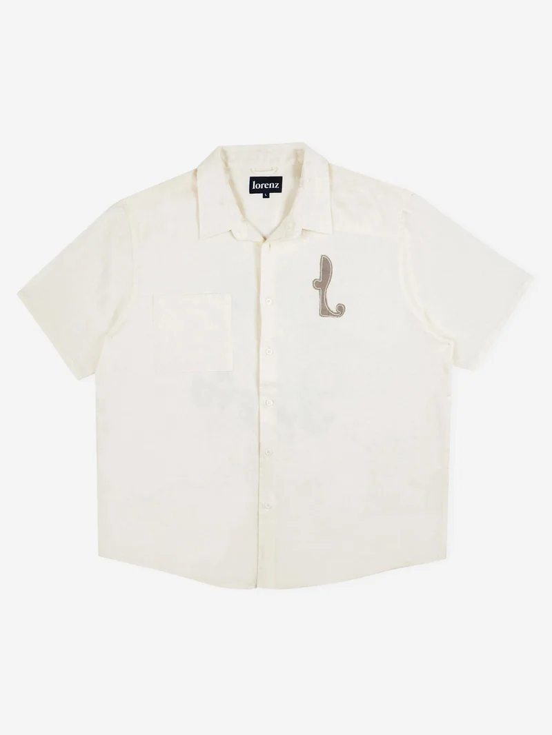 Image of Lorenz Studio Appliqué Linen Shirt - Off White