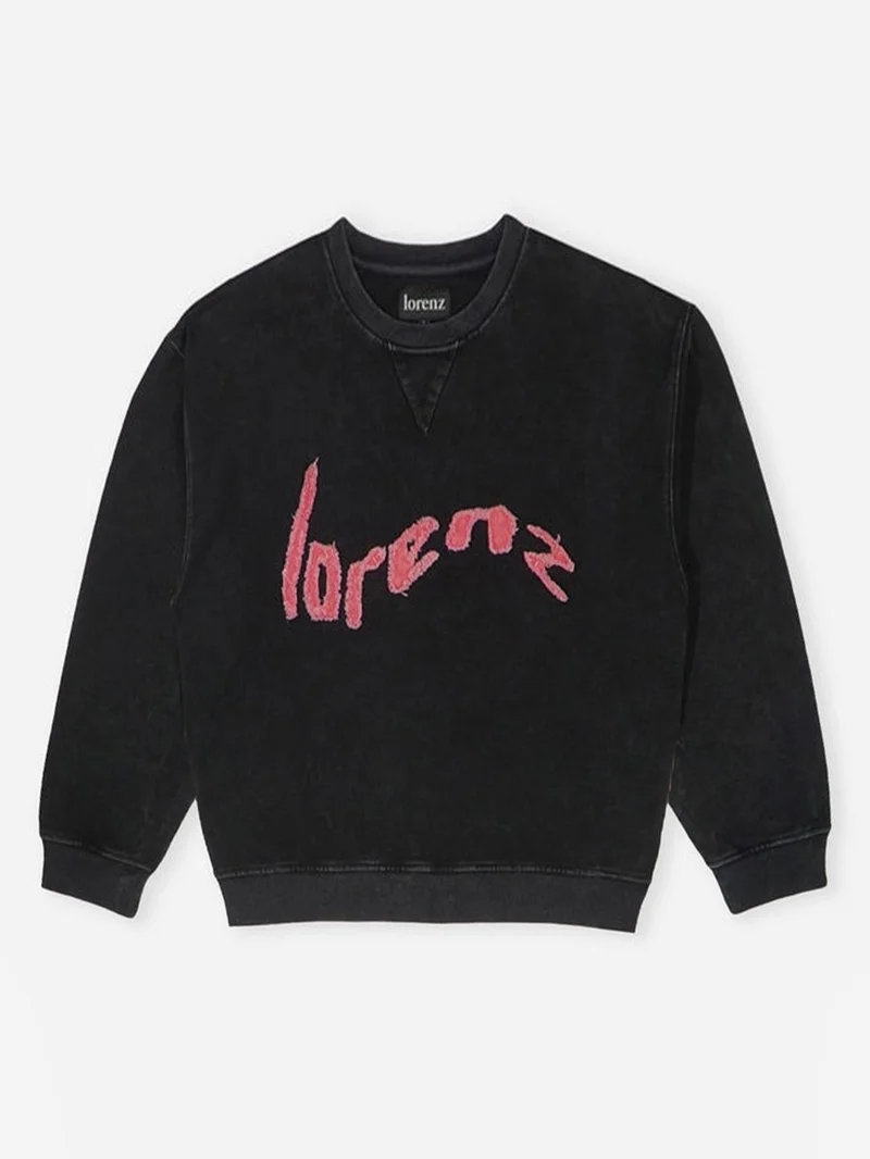 Image of Lorenz Onda Sweatshirt - Washed Black