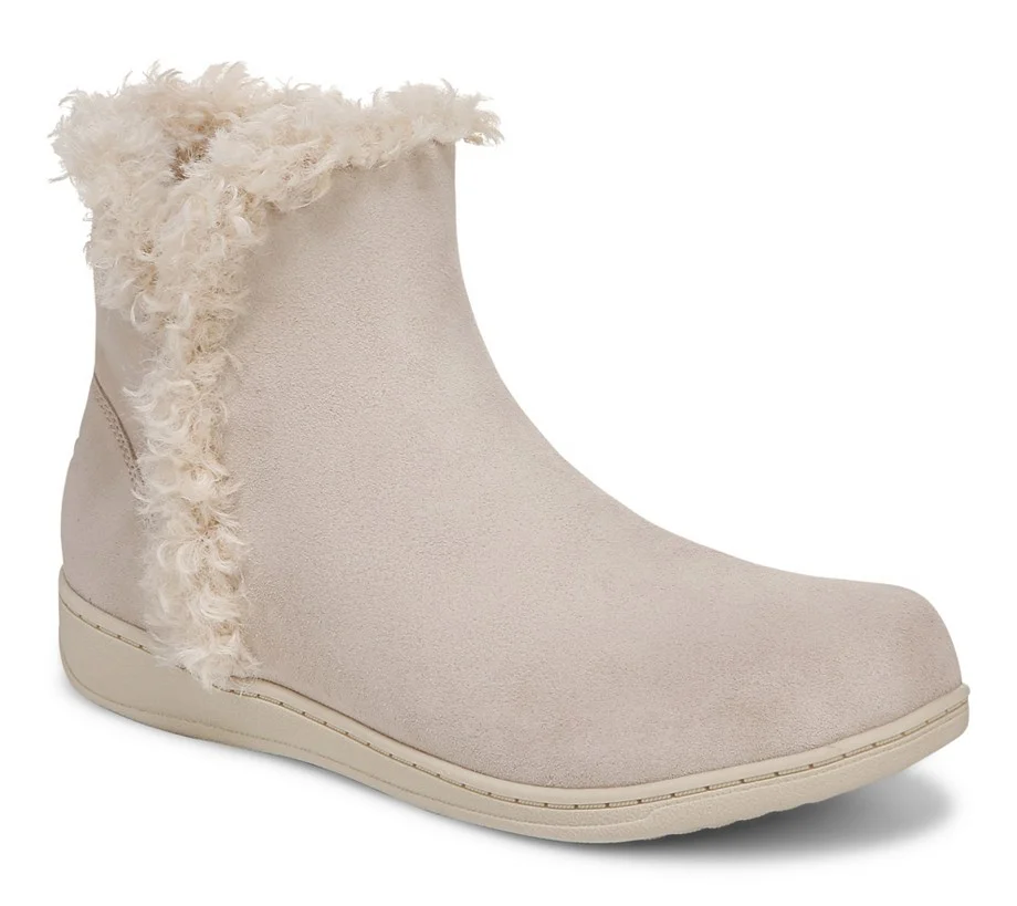 Vionic Suede Faux Fur Slipper Booties - Unwind