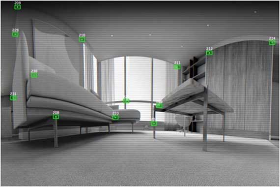 View of what the Dyson 360 Vis Nav robot can see.
