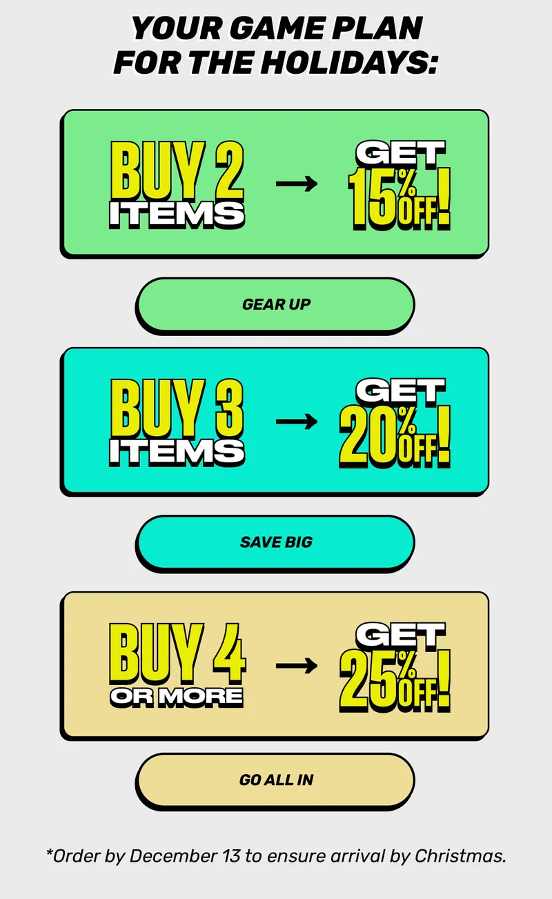 Dude Perfect Holidays - 15%-25% off.