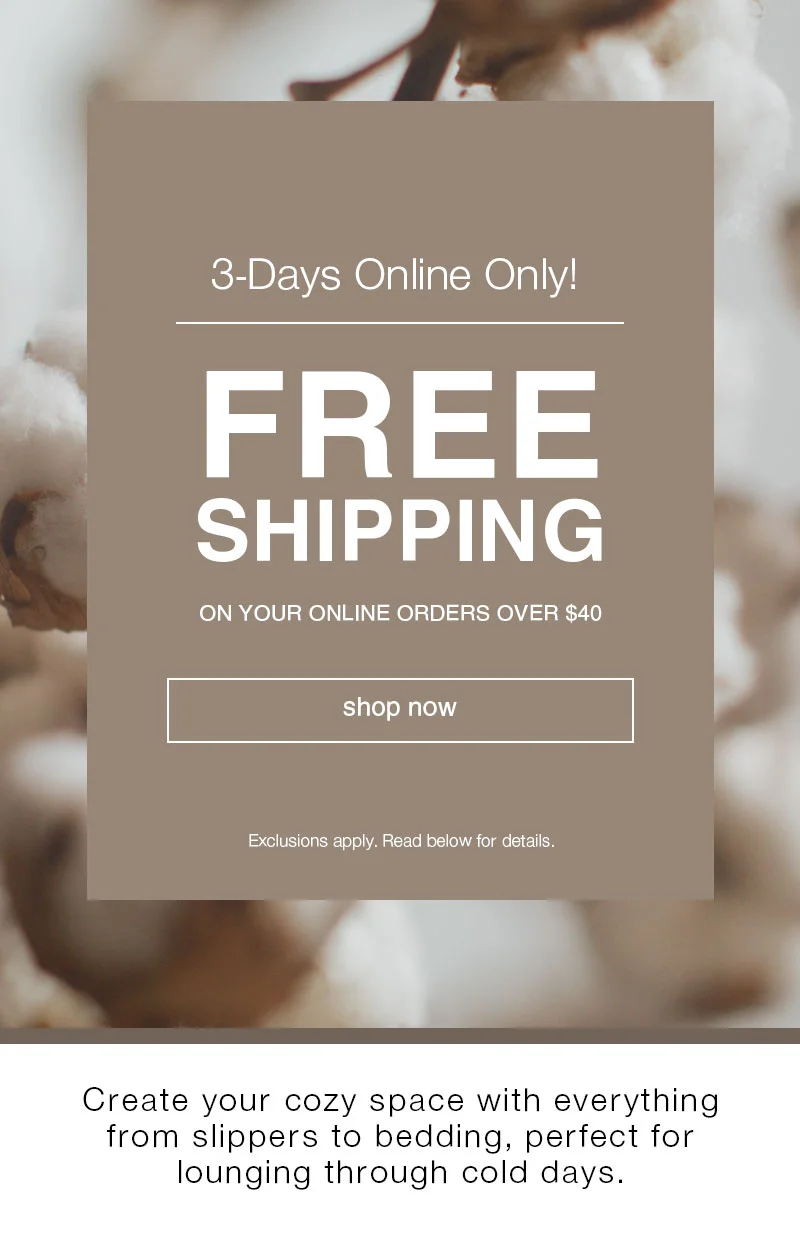 3-Days Online Only: Free Shipping on orders over $40