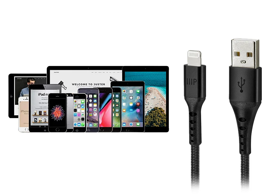 Premium Ultra Durable Nylon‑Braided Apple MFi Certified Aramid‑Reinforced Lightning to USB‑A Charging Cable