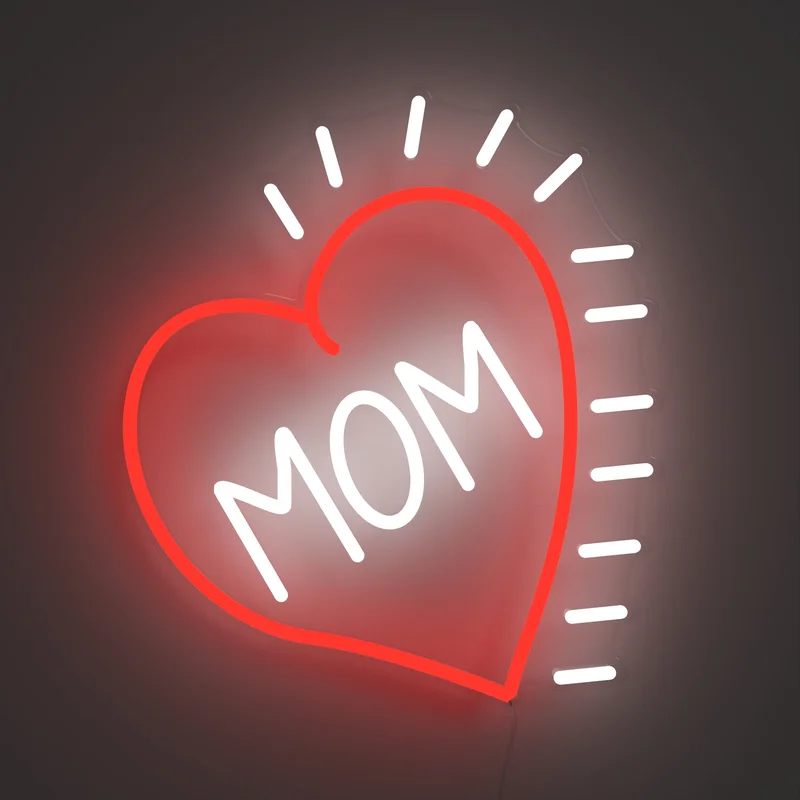 Image of Love Mom Heart - LED neon sign
