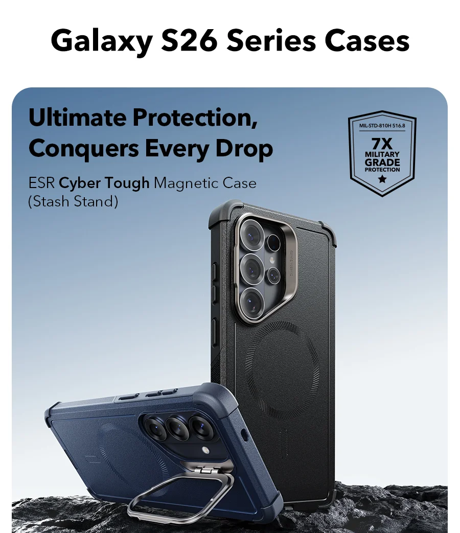 ESR Cyber Tough Magnetic Case  (Stash Stand)