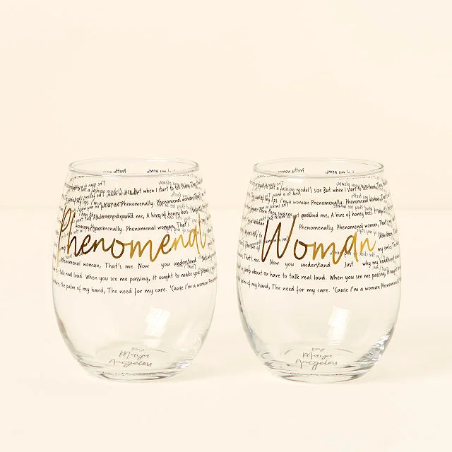 Maya Angelou Phenomenal Woman Glasses - Set of 2