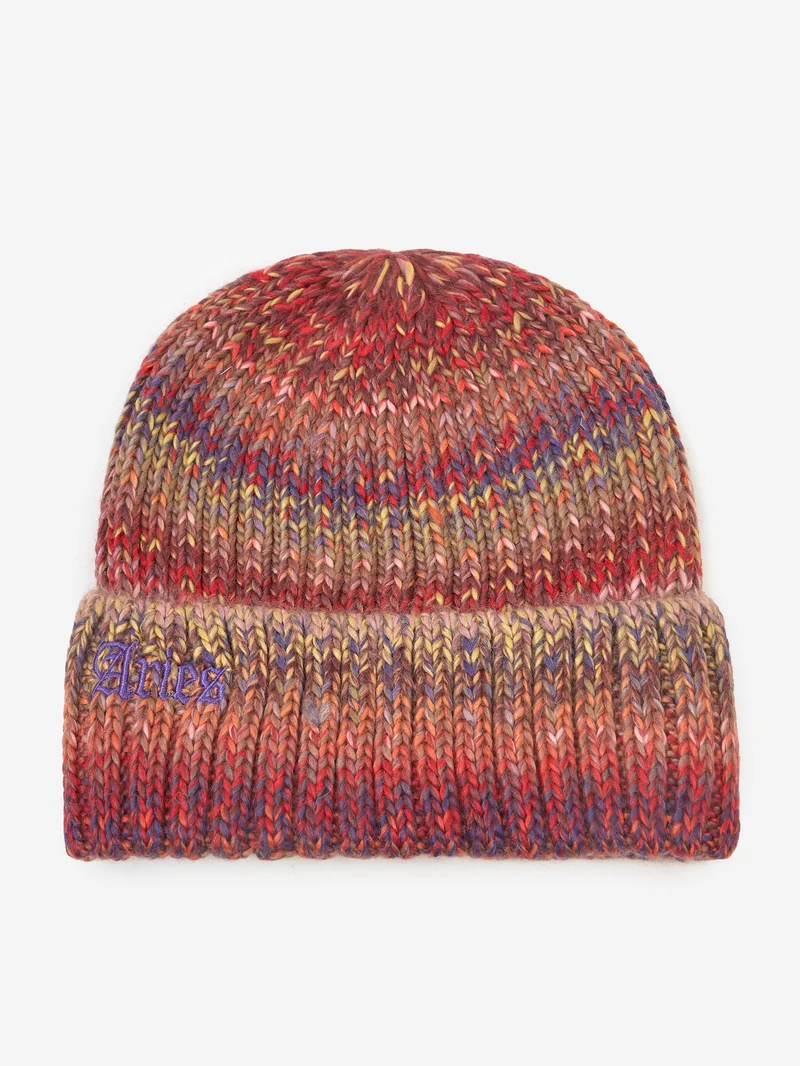 Image of Aries Rib Knit Space Dye Beanie - Multi
