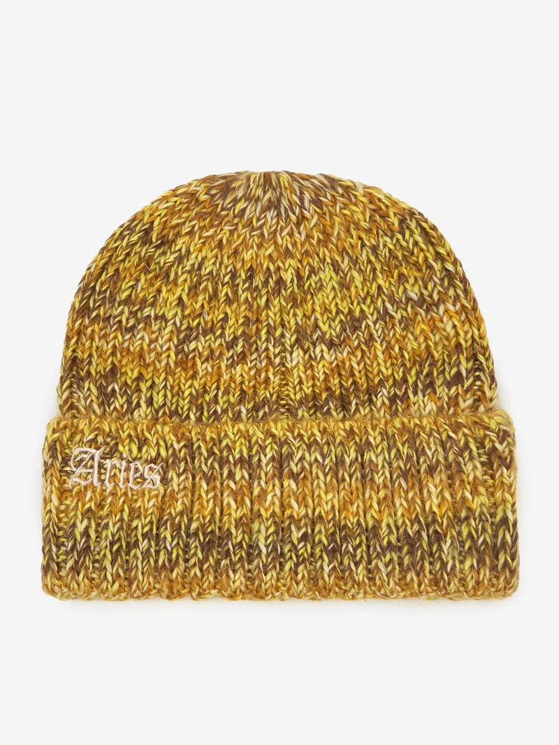 Image of Aries Rib Knit Space Dye Beanie - Lime