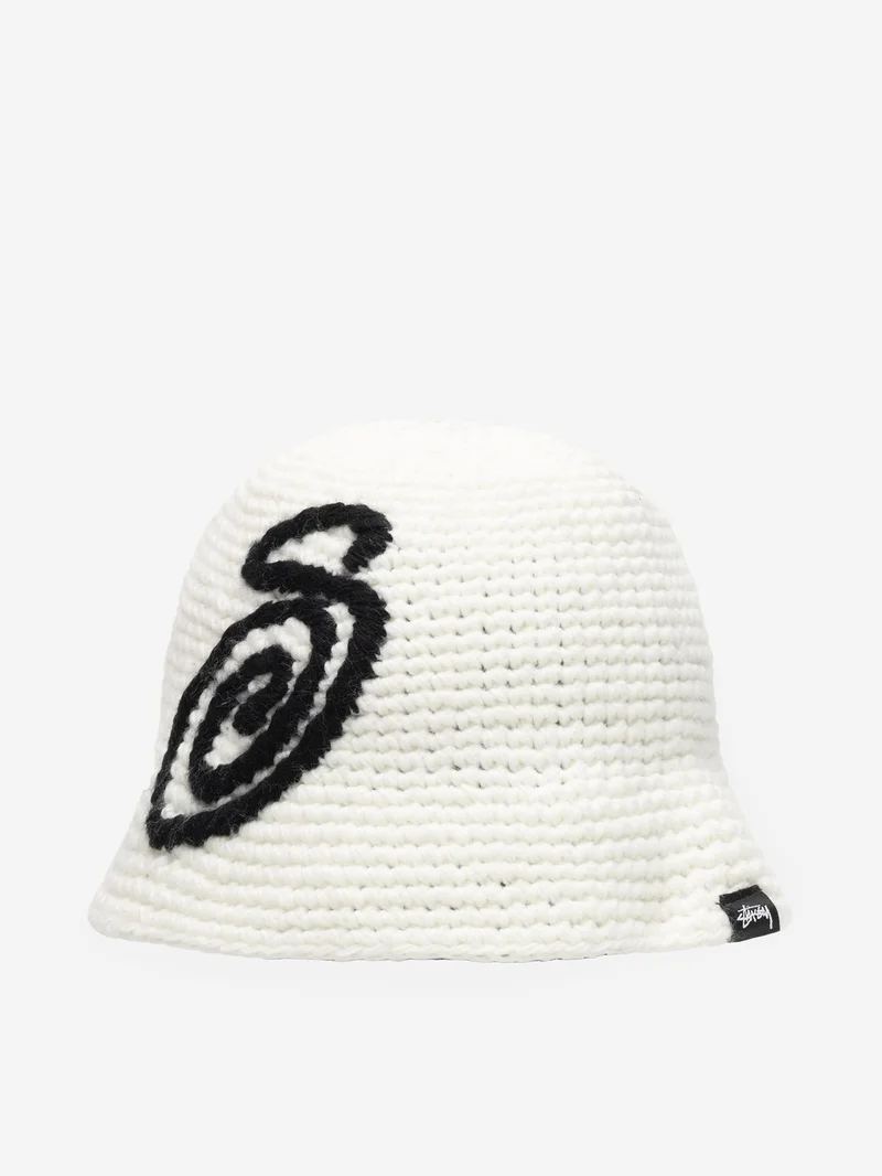 Image of Stussy Swirly S Knit Bucket Hat - Bone