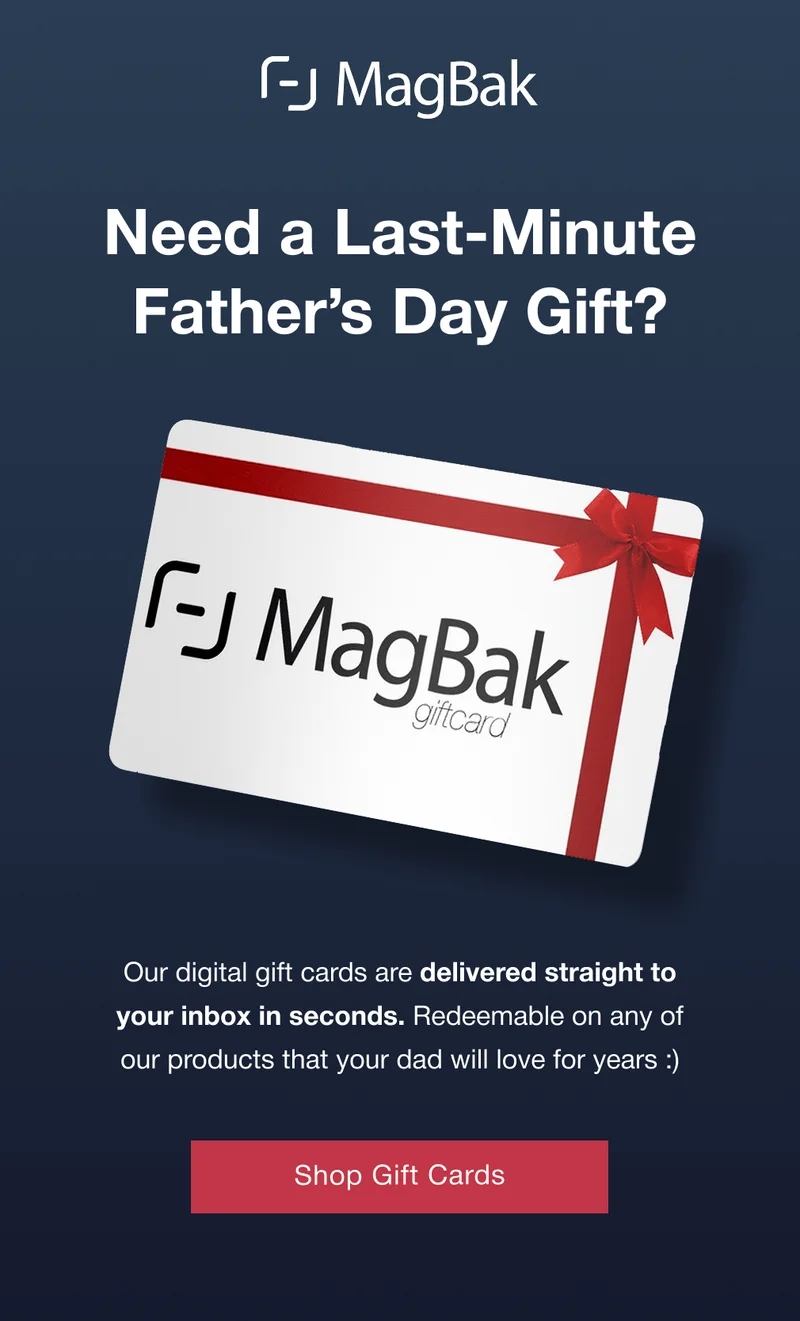 Need a Last-Minute Father’s Day Gift? Our digital gift cards are delivered straight to your inbox in seconds. Redeemable on any of our products that your dad will love for years :)