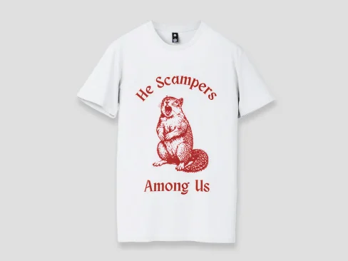 Red vintage squirrel t-shirt