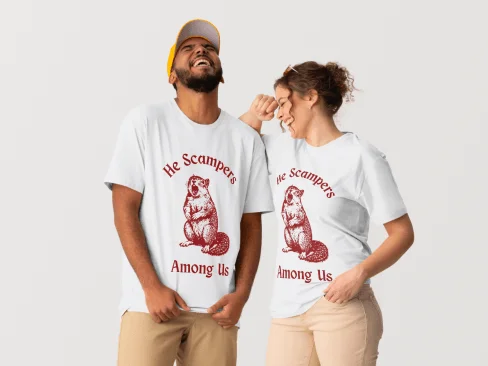 Red vintage squirrel t-shirt