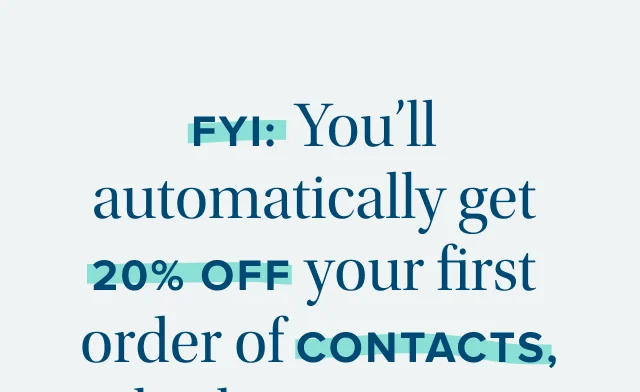 20% off your first contacts order