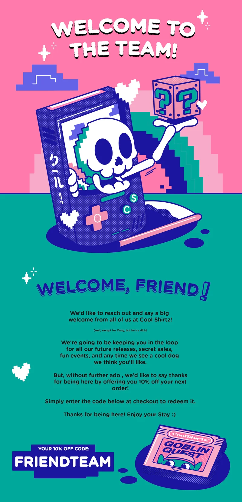 WELCOME TO THE TEAM