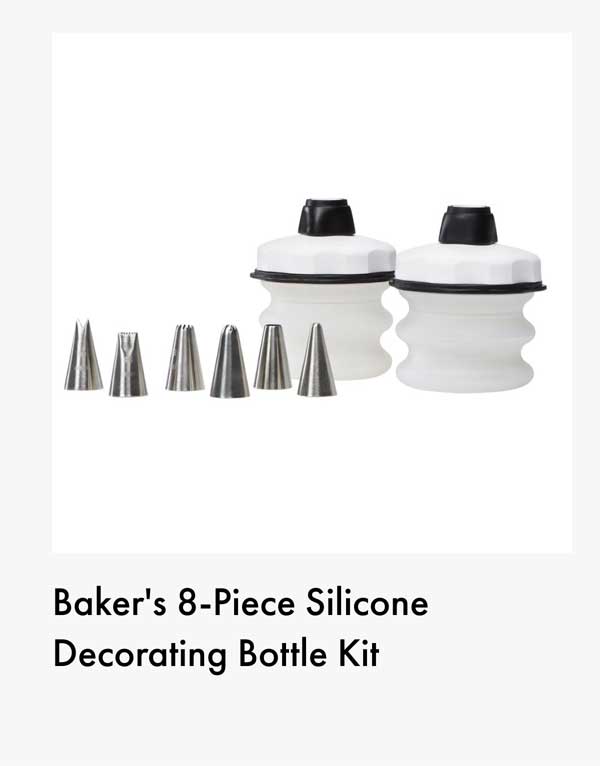 Baker's 8 Piece Silicone Decorating Bottle Kit