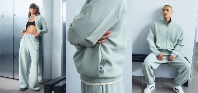 Men and women wearing blue sweatsuits