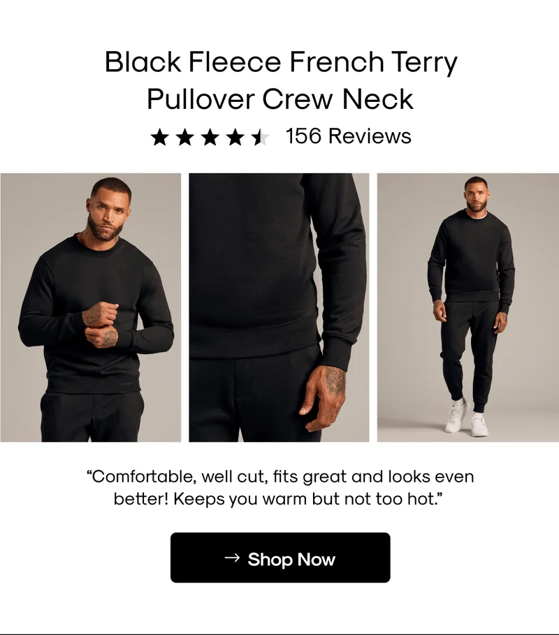 Black Fleece French Terry Pullover Crew Neck