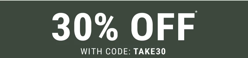 30% off* with code: discount code