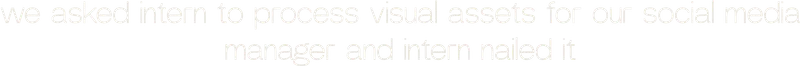we asked intern to process visual assets for our social media manager and intern nailed it