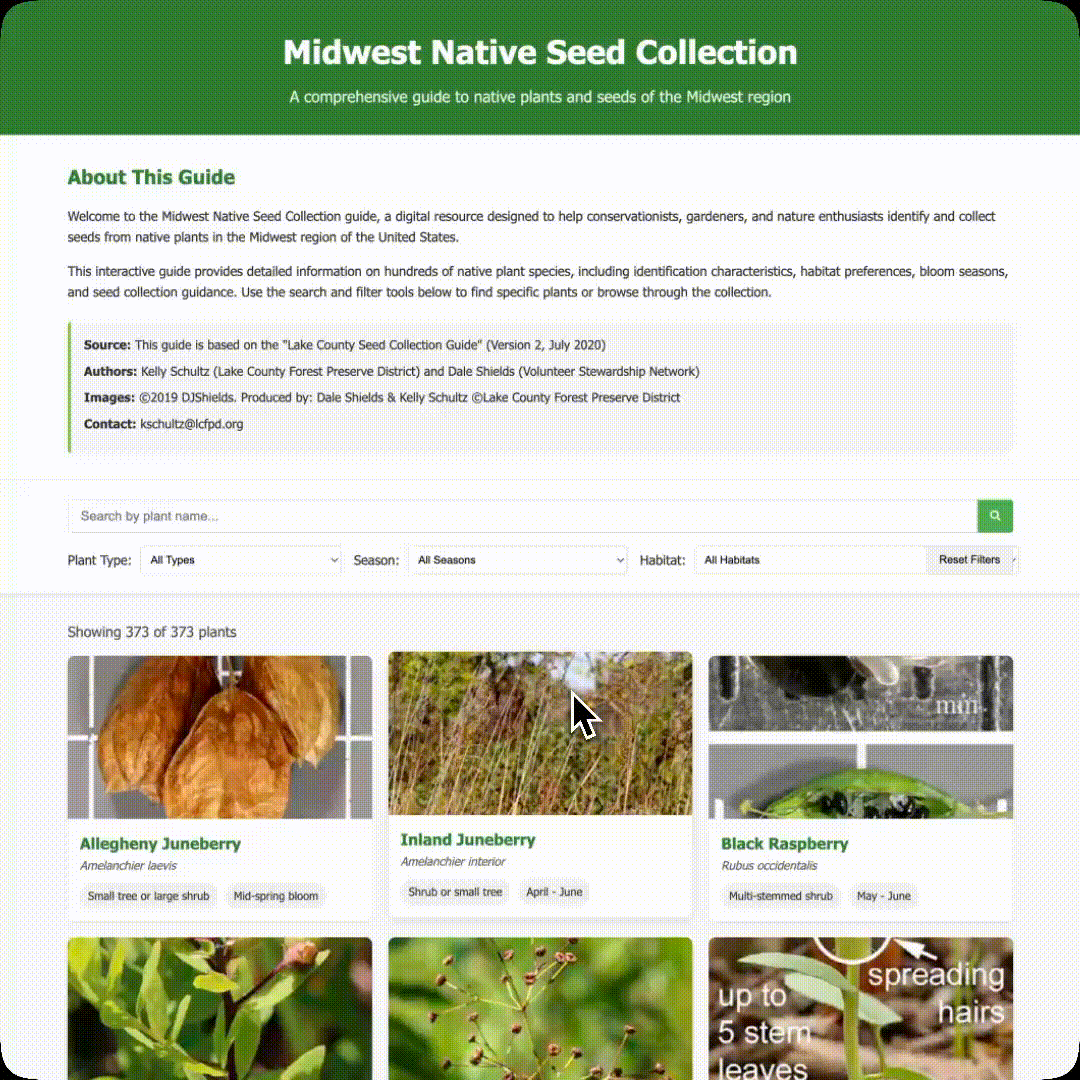 midwest native seed collection