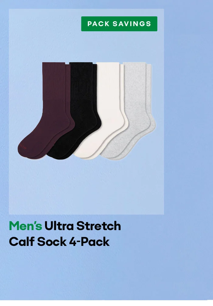 PACK SAVINGS Men's Ultra Stretch Calf Sock 4-Pack