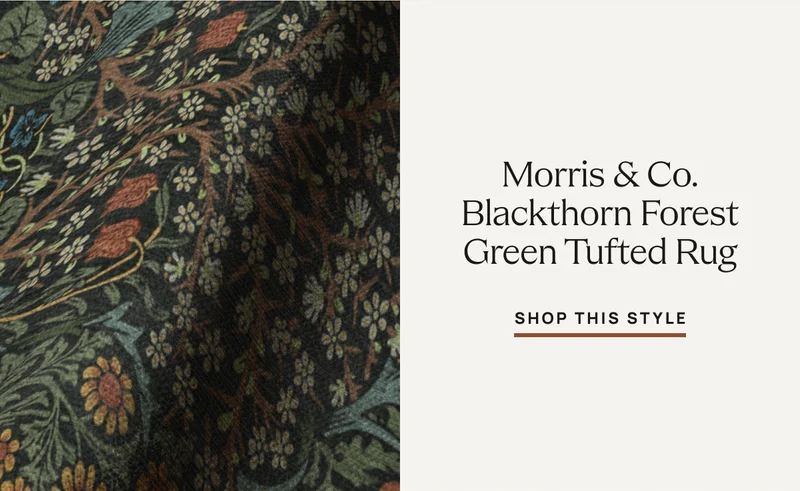 Morris & Co. Blackthorn Forest Green Tufted Rug