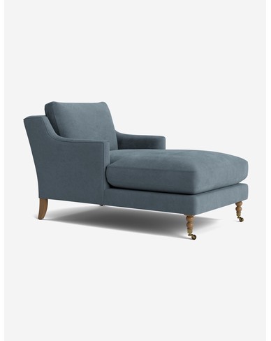 Fabienne Chaise-Denim Vintage Velvet / Latte and Brass