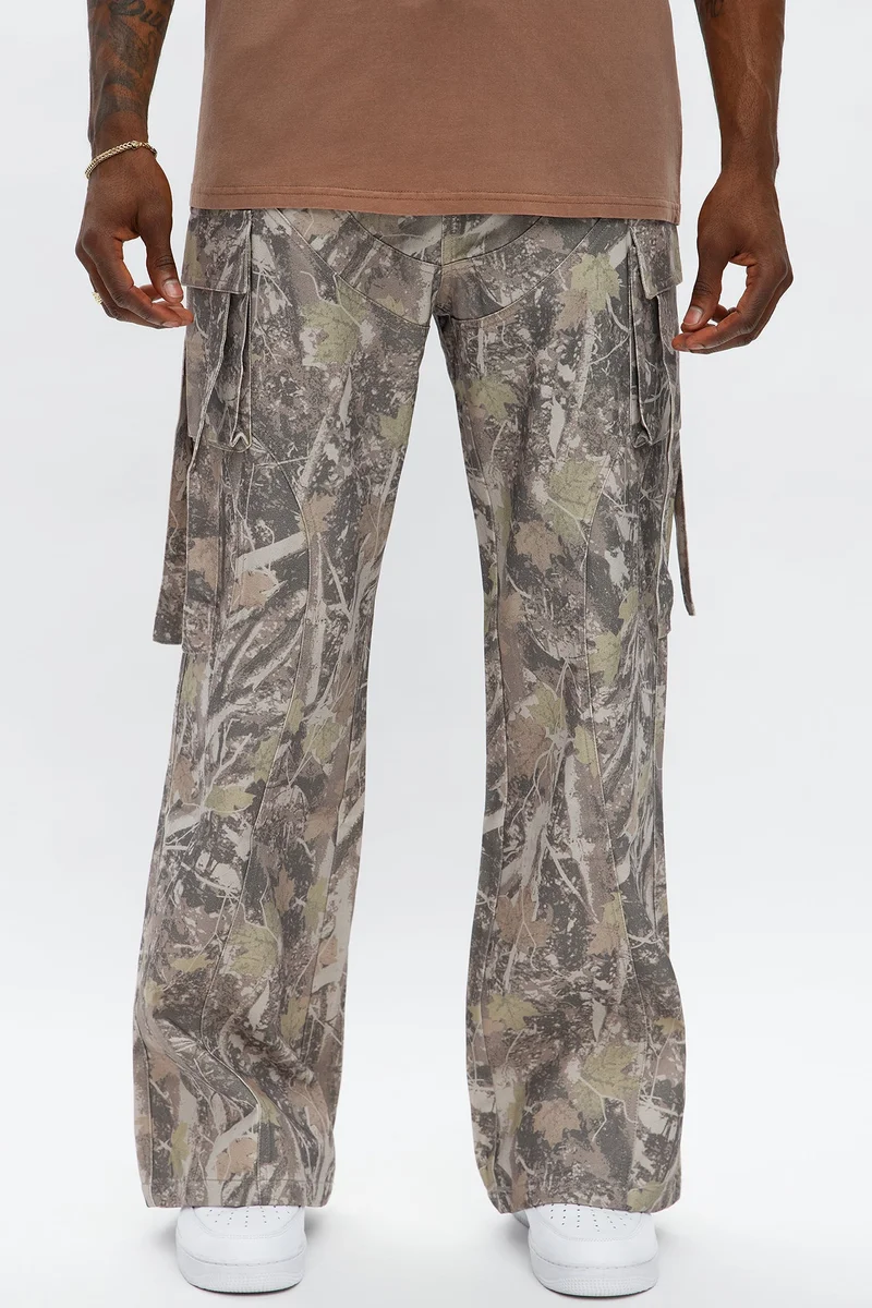 Image of Relaxed Straight No More Waiting Cargo Pants - Brown/combo