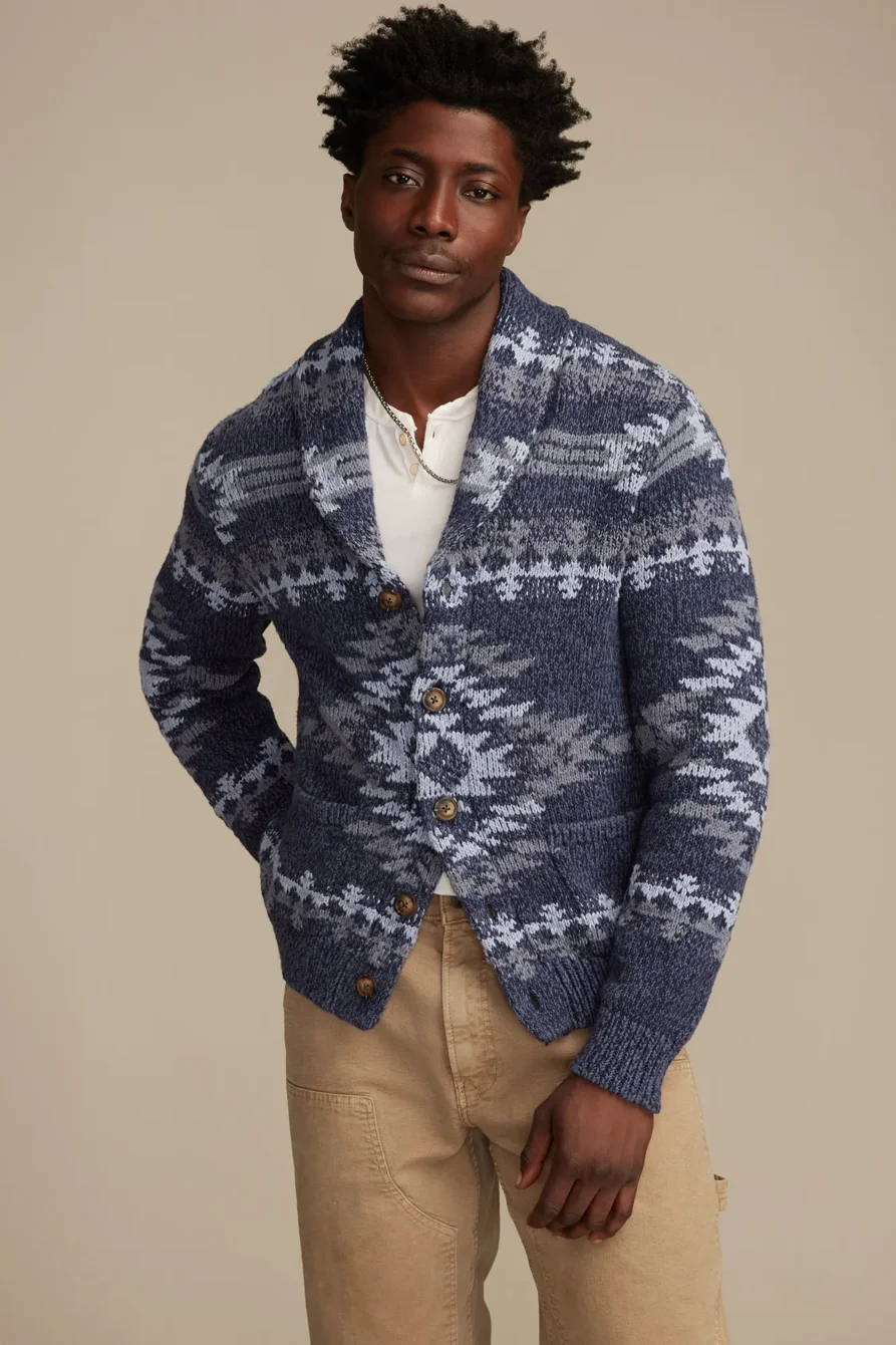 Image of Lucky Brand Shawl Collar Cardigan - Men's Clothing Tops Sweaters