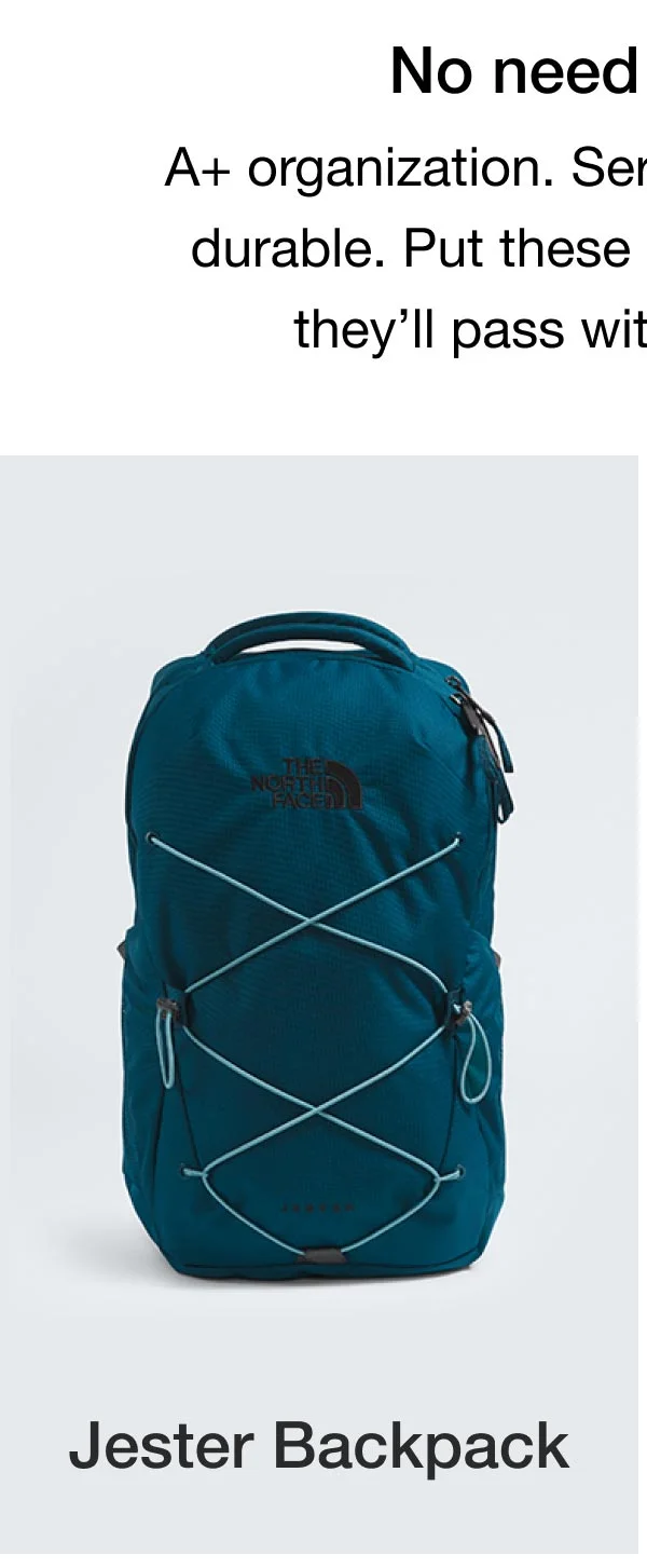 No need to cram. Jester Backpack