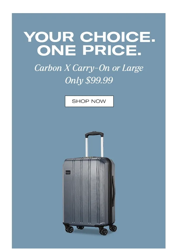 Carbon X Carry-On or Large Only $99.99