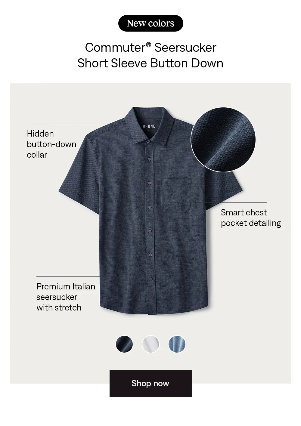 Commuter® Seersucker Short Sleeve Button Down