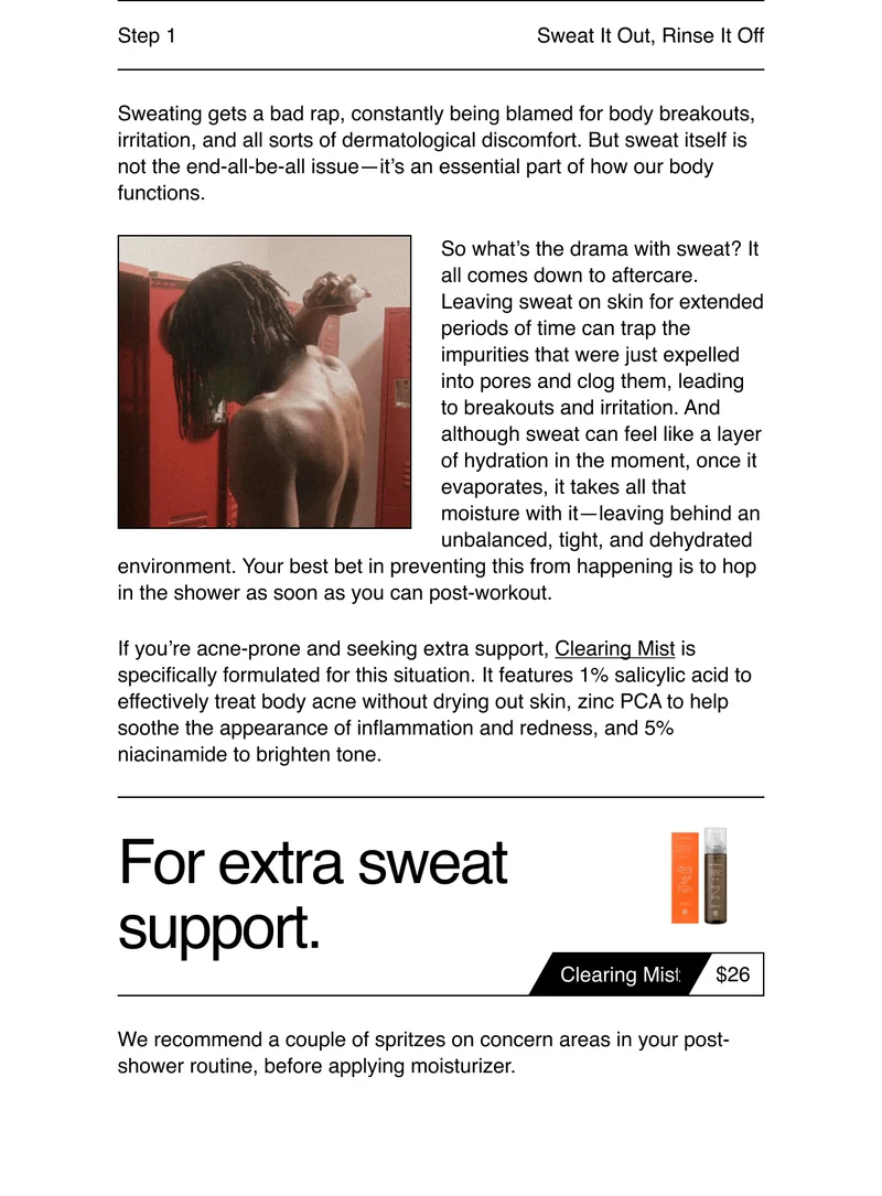 Step 1: Sweat It Out, Rinse It Off