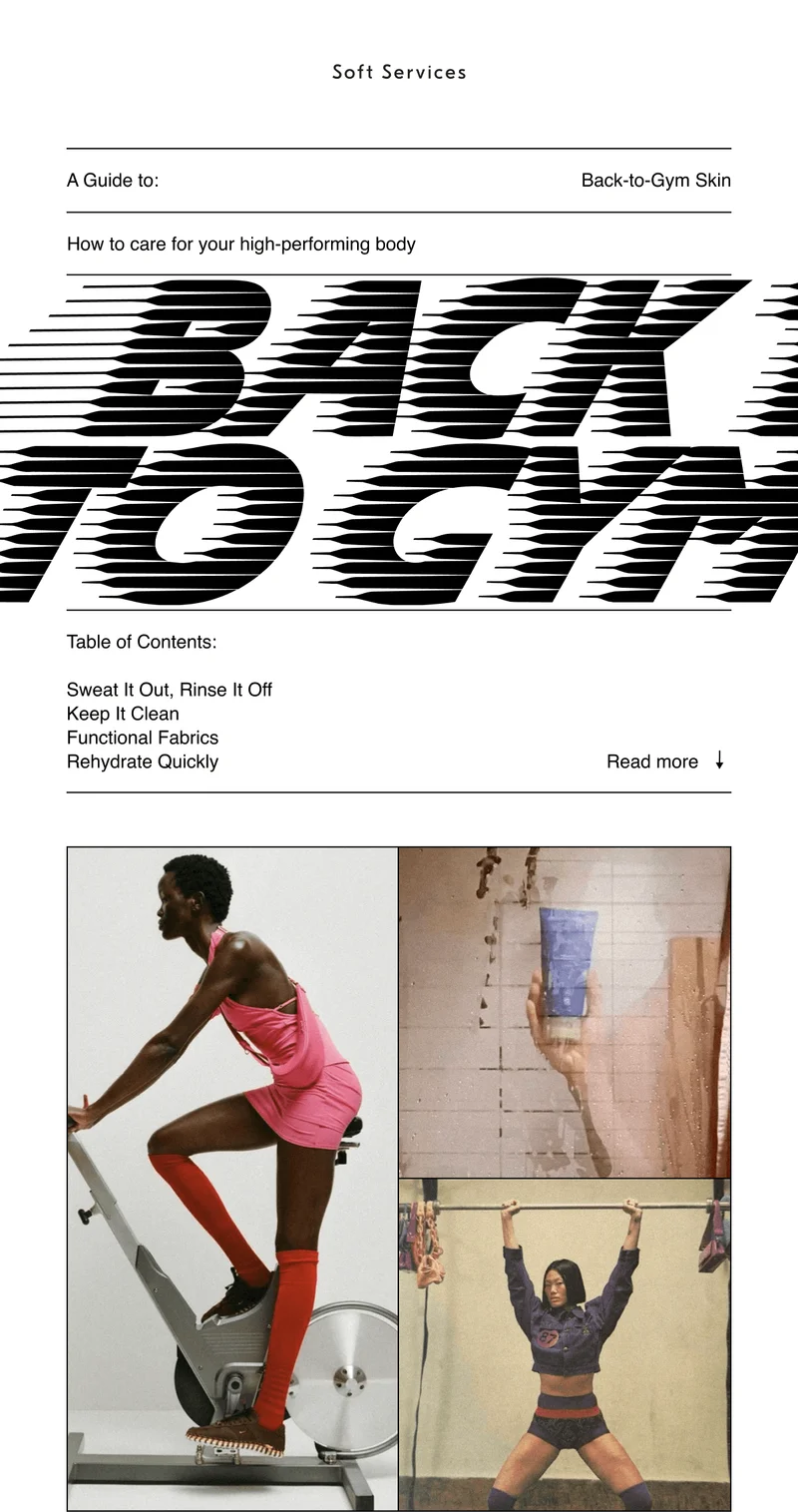 Soft Services / A Guide to: Back-to-Gym Skin
