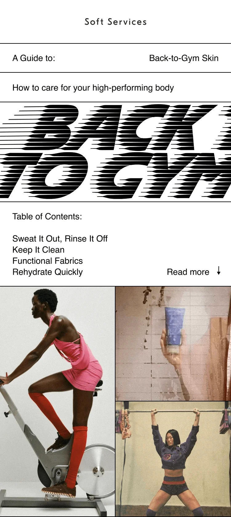 Soft Services / A Guide to: Back-to-Gym Skin