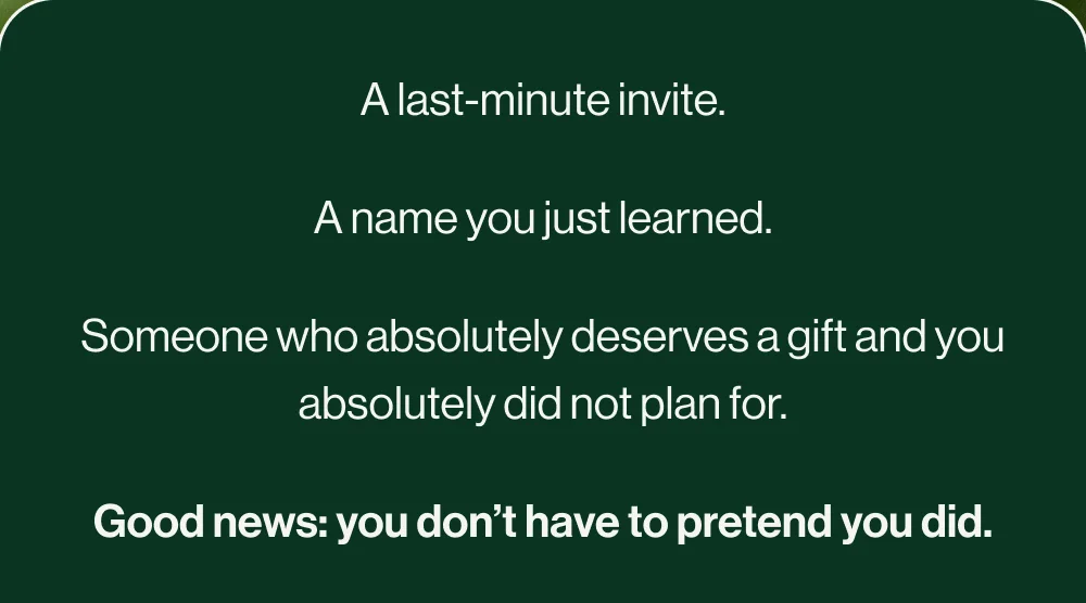 A last-minute invite
