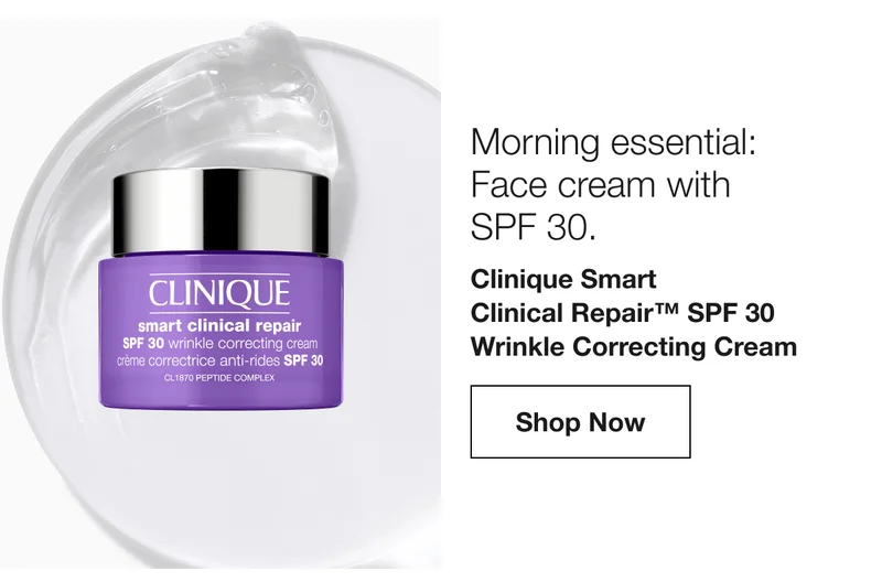 Morning essential: Face cream with SPF 30. | Clinique Smart Clinical Repair™ SPF 30 Wrinkle Correcting Cream | Shop Now