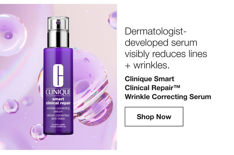 Dermatologist-developed serum visibly reduces lines + wrinkles. | Clinique Smart Clinical Repair™ Wrinkle Correcting Serum | Shop Now