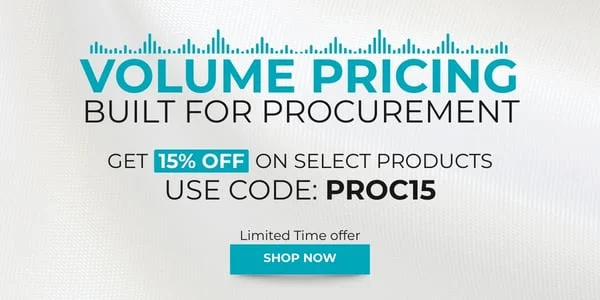Volume Pricing Built for Procurement Get 15% off on select products-Use Code: discount code